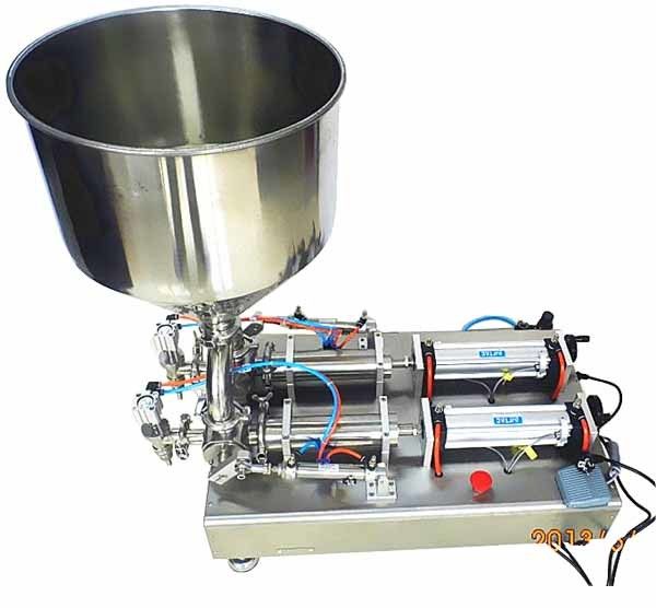 220V ডাবল হেডস সেমি অটোমেটিক ক্রিম ফিলিং মেশিন কসমেটিক পেস্ট কেচআপ সস জন্য