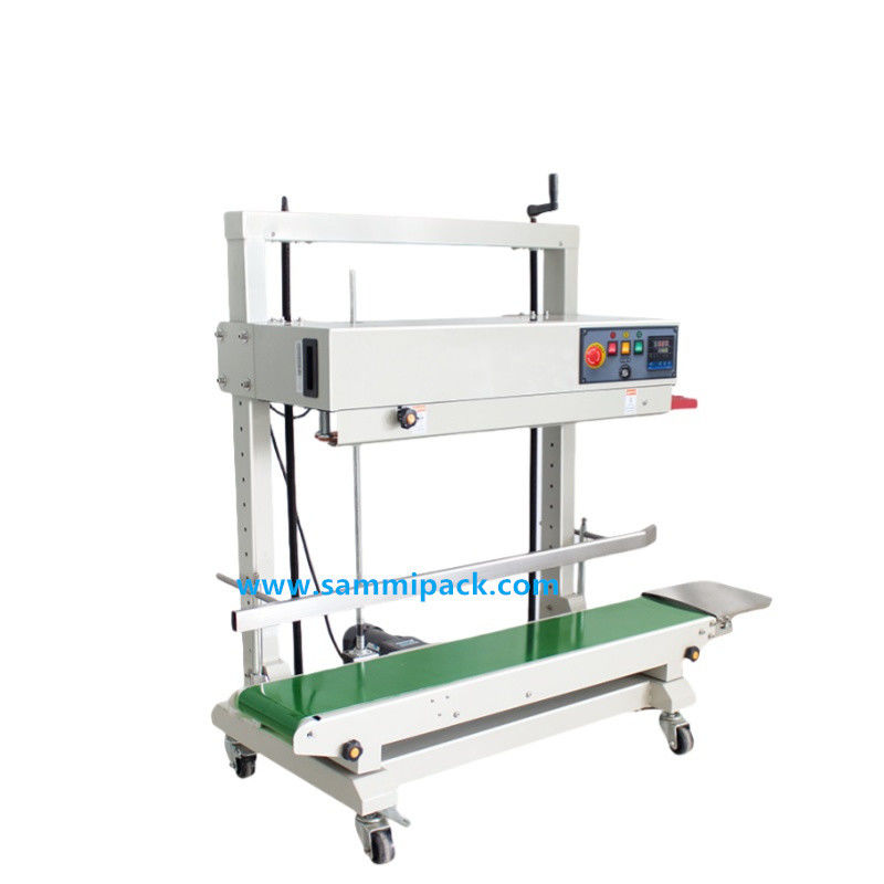 FRD-1200V ইলেকট্রিক সেমি অটোমেটিক তাপ সিলার মেশিন জন্য ক্রমাগত উল্লম্ব প্লাস্টিকের ব্যাগ সিলিং জন্য পানীয় ব্যাগ কাঠ