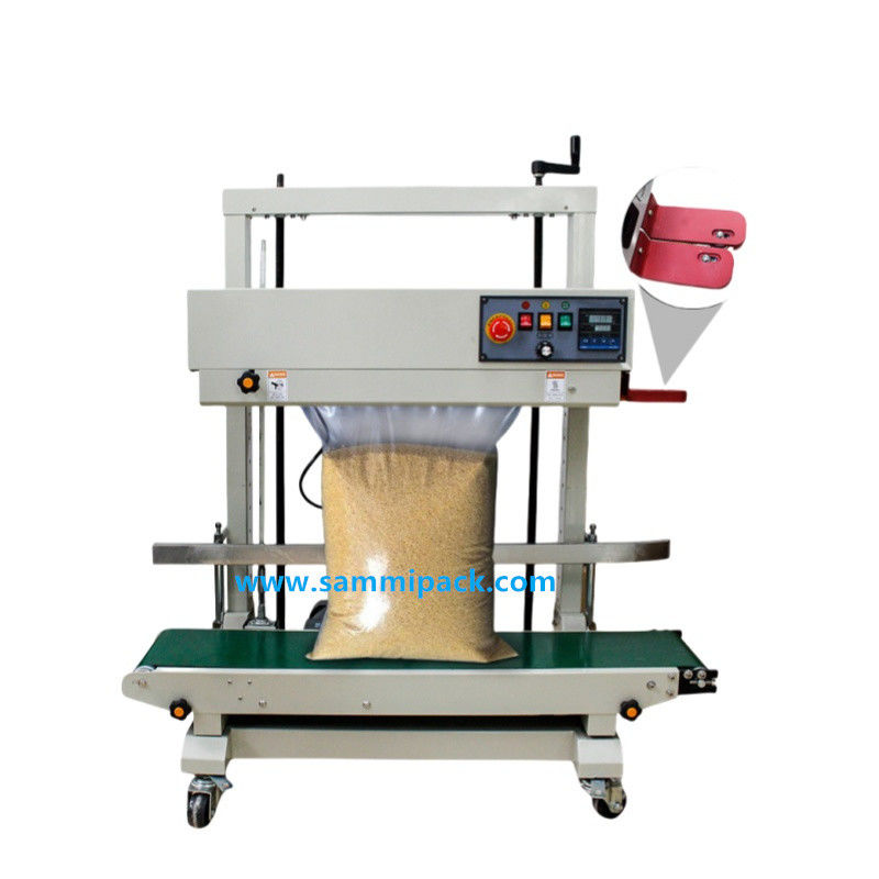 FRD-1200V ইলেকট্রিক সেমি অটোমেটিক তাপ সিলার মেশিন জন্য ক্রমাগত উল্লম্ব প্লাস্টিকের ব্যাগ সিলিং জন্য পানীয় ব্যাগ কাঠ