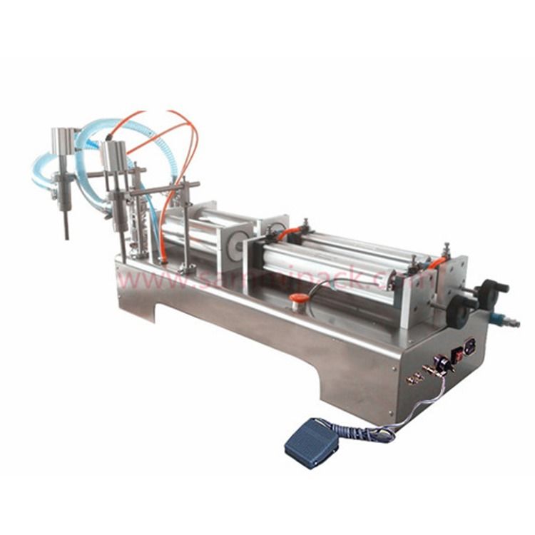 ডাবল নজল নিউম্যাটিক লিকুইড ফিলিং মেশিন শ্যাম্পু, তেল, রাসায়নিক G1WY-2Y-500 পূরণের জন্য