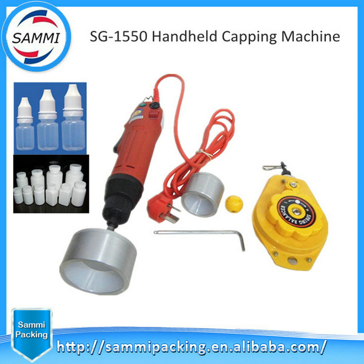 প্লাস্টিক কাঁচের বোতলগুলির জন্য পাইকারি বৈদ্যুতিক আধা-স্বয়ংক্রিয় শিশি ক্যাপিং মেশিন আকর্ষণীয় পণ্য চীন মোটর কোর