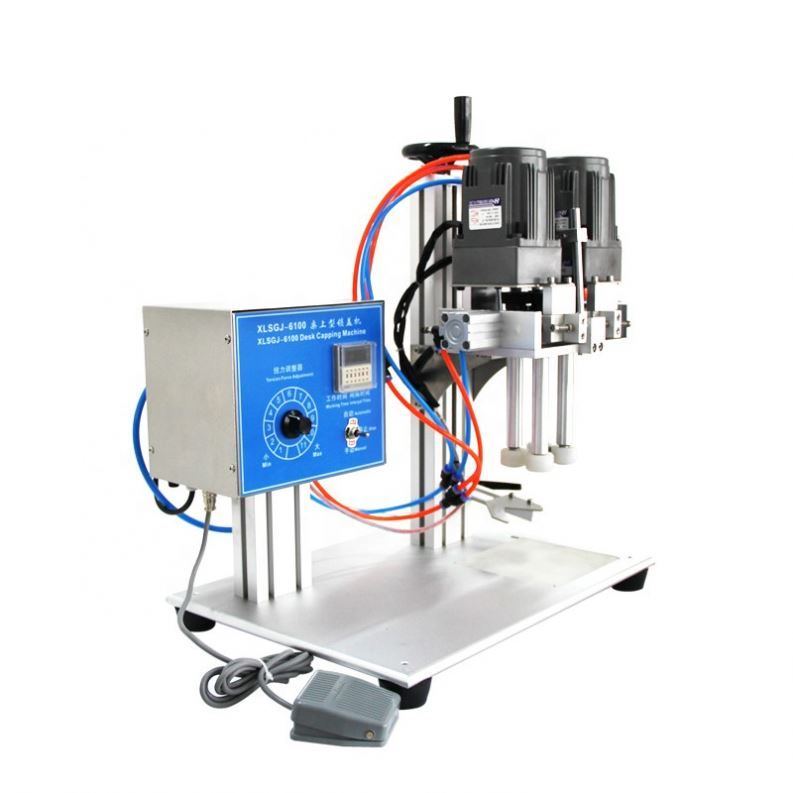 স্প্রে ক্যাপস ক্যাপিং মেশিন, শ্যাম্পু, শাওয়ার জেলগুলির জন্য আধা-স্বয়ংক্রিয় বোতল ক্যাপিং মেশিন