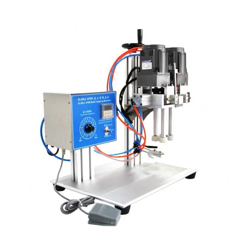 স্প্রে ক্যাপস ক্যাপিং মেশিন, শ্যাম্পু, শাওয়ার জেলগুলির জন্য আধা-স্বয়ংক্রিয় বোতল ক্যাপিং মেশিন