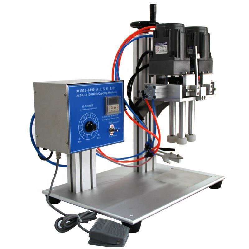 স্প্রে ক্যাপস ক্যাপিং মেশিন, শ্যাম্পু, শাওয়ার জেলগুলির জন্য আধা-স্বয়ংক্রিয় বোতল ক্যাপিং মেশিন