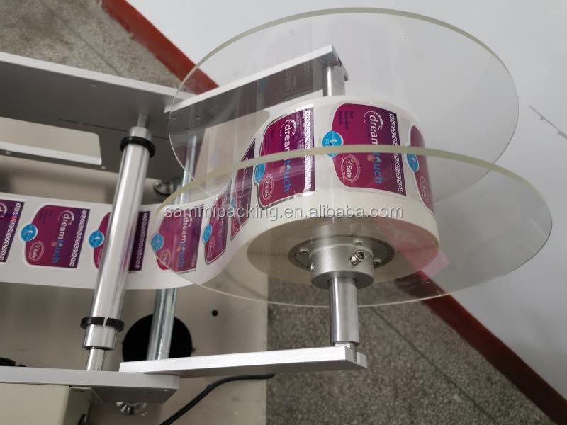 একক পাশ এবং ডাবল পাশ অপরিহার্য তেল কসমেটিক্স ছোট গ্লাস বোতল লেবেলিং অ্যাপ্লিকেটর যন্ত্রপাতি বৃত্তাকার স্টিকার