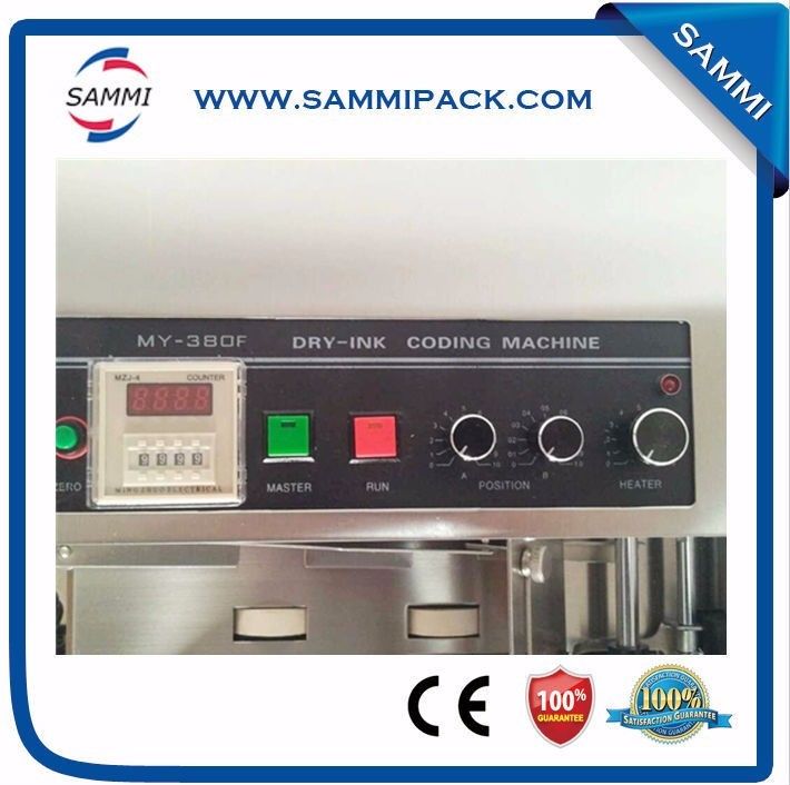 অটোমেটিক সলিড ইনক কোডিং মেশিন MY-380 ব্যাচ/ডেট/এক্সপায়ার নম্বর প্রিন্টার হট ইনক রোলস সহ কাগজ, ফিল্ম প্যাকেজিং এবং লেবেলগুলির জন্য