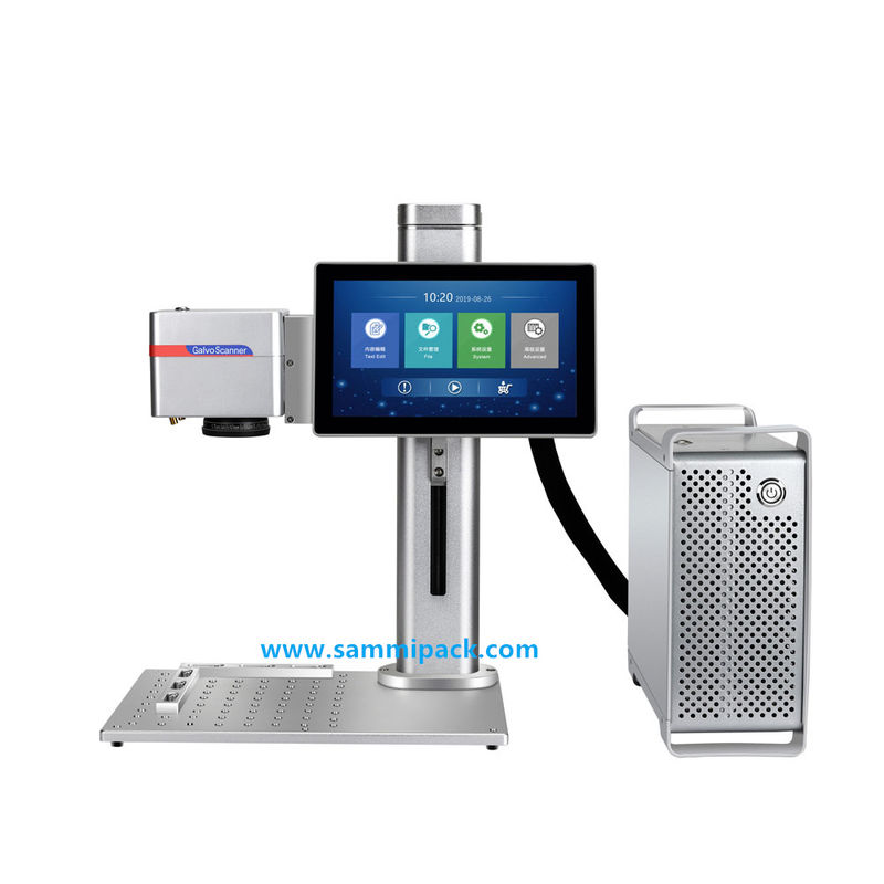 ধাতব যন্ত্রাংশের জন্য কম রক্ষণাবেক্ষণের ফাইবার লেজার খোদাইকারী স্পট আকার, কিউআর কোড / বারকোড সমর্থন