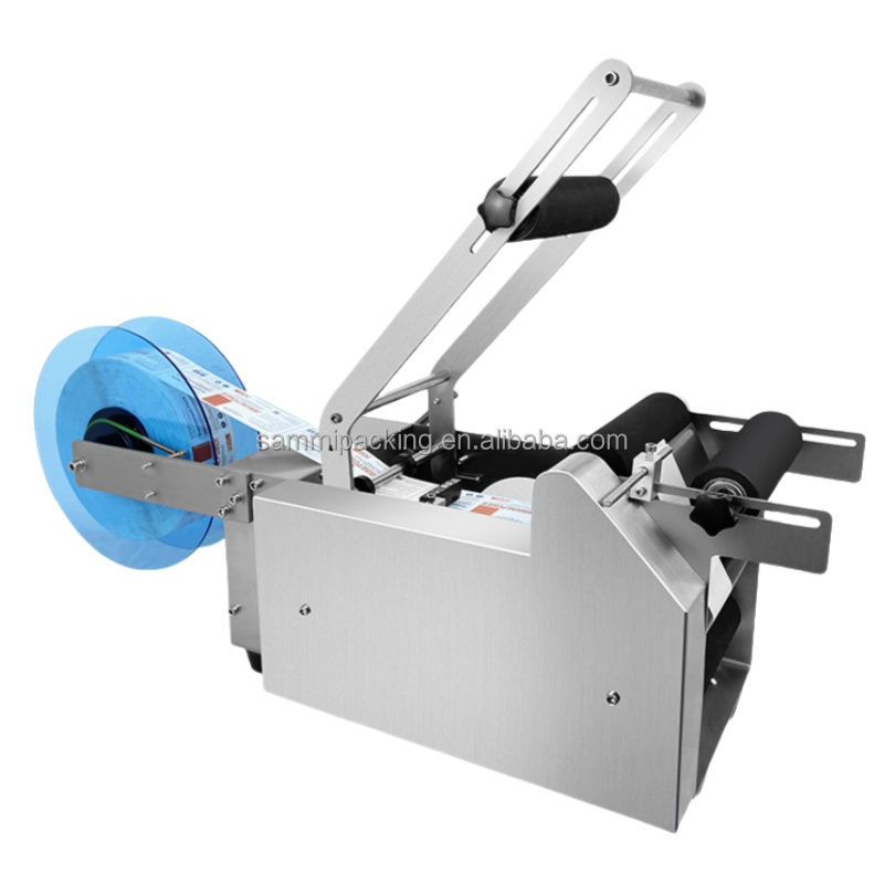 ভাল বিক্রয় MT-50 গ্লাস এবং প্লাস্টিক বৃত্তাকার বোতল ম্যানুয়াল আঠালো স্টিকার লেবেলিং মেশিন