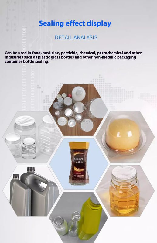 প্লাস্টিকের বোতলগুলির জন্য সম্পূর্ণ স্বয়ংক্রিয় অবিচ্ছিন্ন ক্যানস গ্লাস ইন্ডাকশন অ্যালুমিনিয়াম ফয়েল সিলিং মেশিন