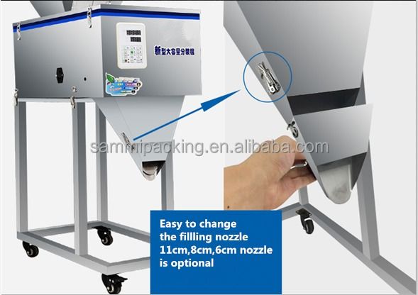 50-999g বৃহৎ ক্ষমতা সম্পন্ন পরিমাণগত সাব লোডিং মেশিন খাদ্যশস্য চাল চা প্যাকিং ওয়াশিং পাউডার ওজন ভরাট মেশিন