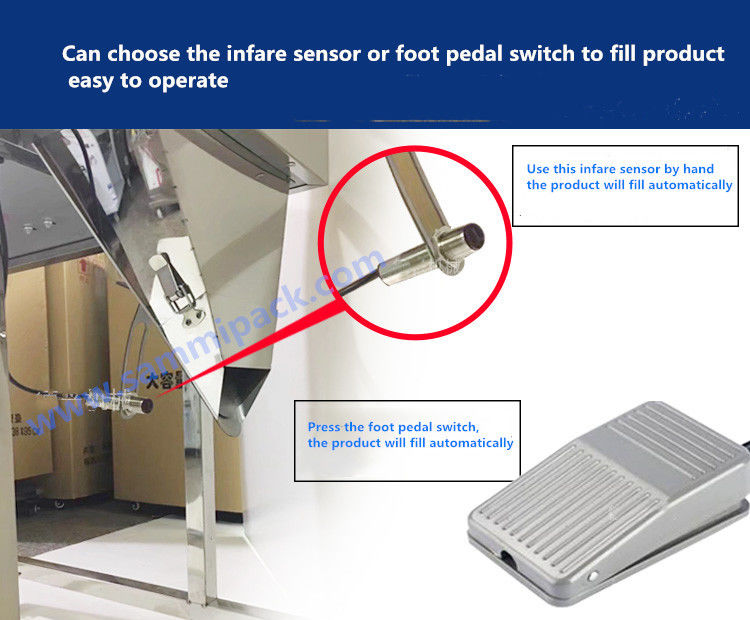 নতুন 100-2500g বৃহৎ ক্ষমতা সম্পন্ন শস্য চাল কফি ওজন ভরাট মেশিন, বড় হপার সহ