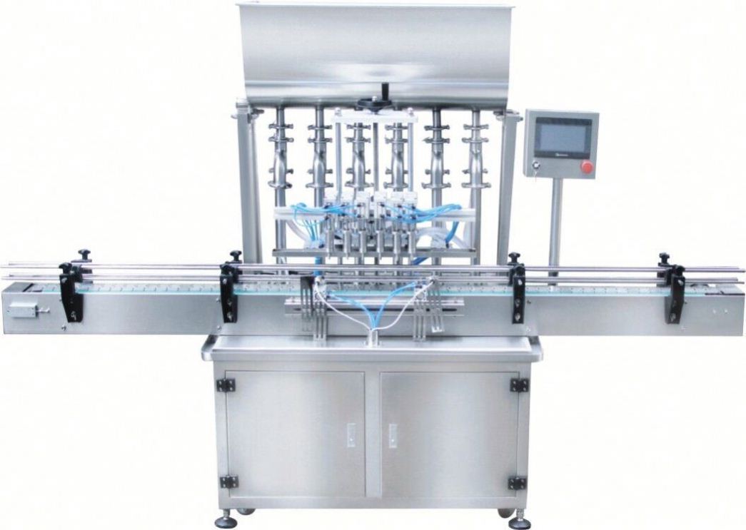 ইনলাইন ফিলিং মেশিন 4 নজল তরল ফিলিং মেশিন স্বয়ংক্রিয় ওভারফ্লো পানীয় রস জন্য তরল বোতল ফিলার