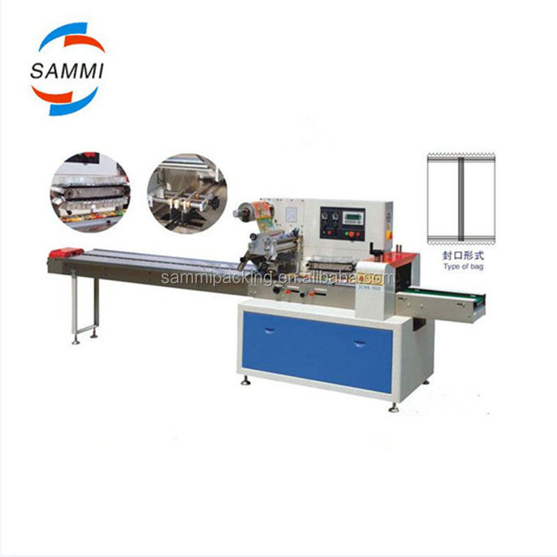 ডিবিডব্লিউ-২৫০ স্বয়ংক্রিয় চকলেট ক্যান্ডি বার কুকিজ ফ্লো প্যাক হরিজোন্টাল ফুড কুশন প্যাকিং মেশিন