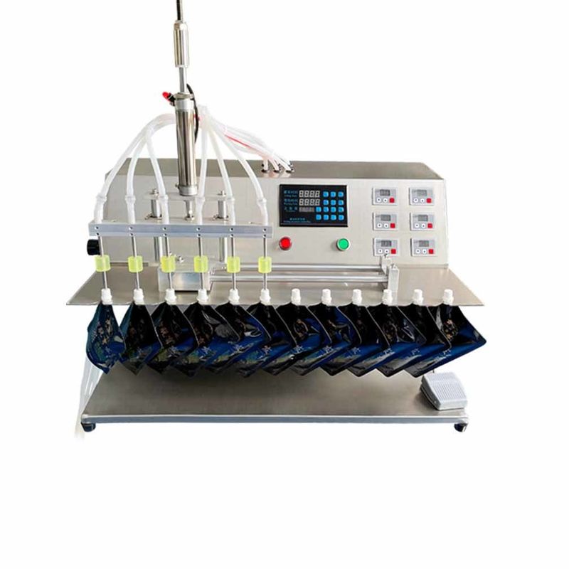 2025 নতুন ডাবল নজল লিকুইড ওয়াটার স্পাউট পাউচ ব্যাগ ফিলিং মেশিন স্ট্যান্ড আপ নজল ব্যাগ সেমি অটোমেটিক ফিলার এবং সিলার