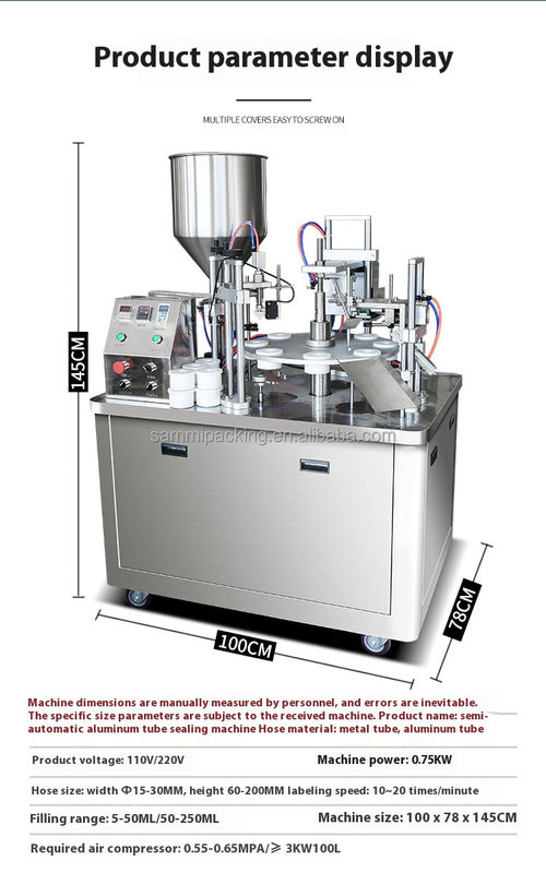 স্বল্প মূল্যের নরম টিউব ভর্তি এবং সিলিং মেশিন আধা স্বয়ংক্রিয় প্লাস্টিক টিউব ভর্তি সিলিং মেশিন