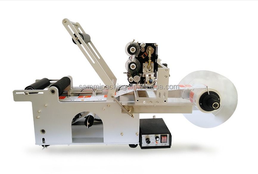 আধা স্বয়ংক্রিয় বৃত্তাকার বোতল লেবেল, উত্পাদন তারিখ সঙ্গে লেবেলিং মেশিন,লট নম্বর কোড মুদ্রণ