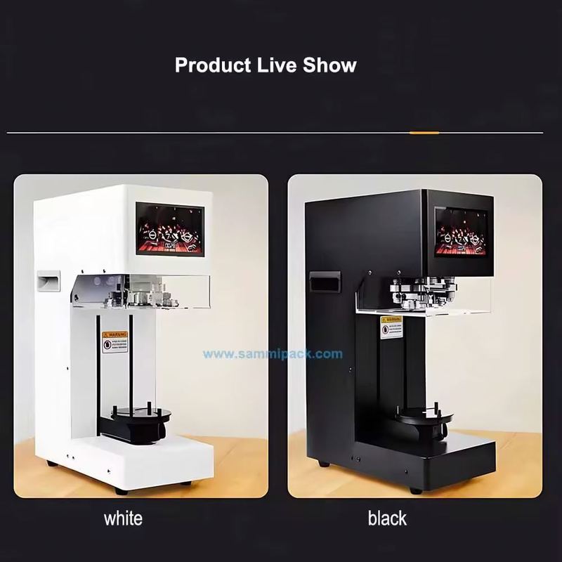 ২০২৫ নতুন টাচ স্ক্রিন ইন্টেলিজেন্ট পিইটি/অ্যালুমিনিয়াম ক্যান সিলিং মেশিন উচ্চ দক্ষতা ক্যান মেশিন জন্য বুদ্বুদ চা দোকান বিক্রয়ের জন্য