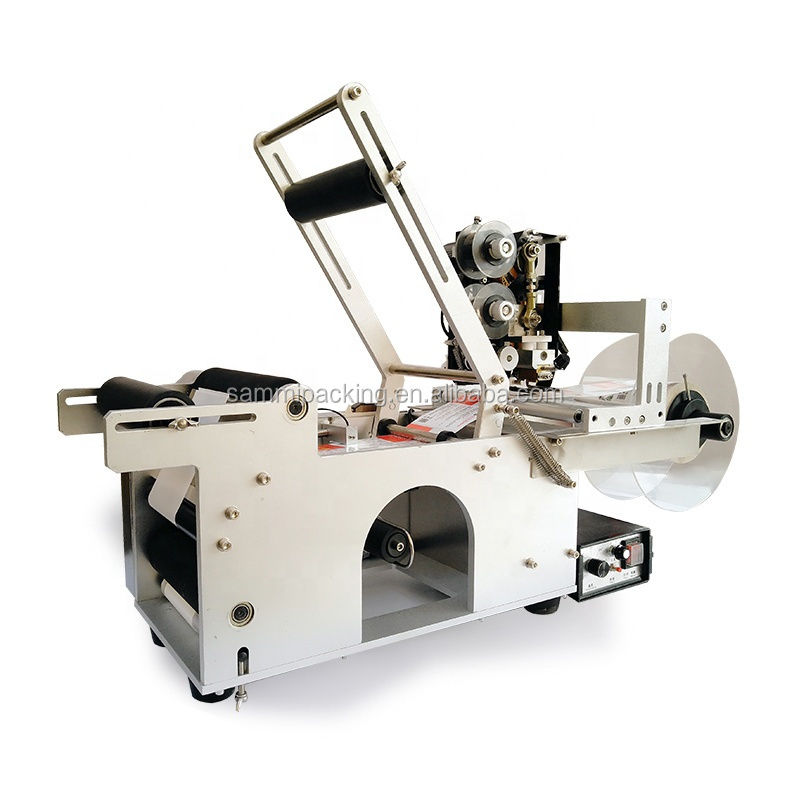 টপ কোয়ালিটি এমটি-৫০ডি সেমি-অটোমেটিক গোলাকার বোতল/জার লেবেলিং মেশিন