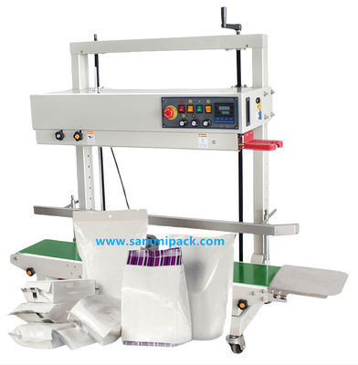 FRD-1200V ইলেকট্রিক সেমি অটোমেটিক তাপ সিলার মেশিন জন্য ক্রমাগত উল্লম্ব প্লাস্টিকের ব্যাগ সিলিং জন্য পানীয় ব্যাগ কাঠ