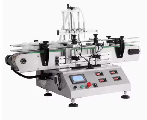 4 মাথা টেবিলটপ স্বয়ংক্রিয় চৌম্বক পাম্প রস জল তেল জন্য তরল ভর্তি মেশিন