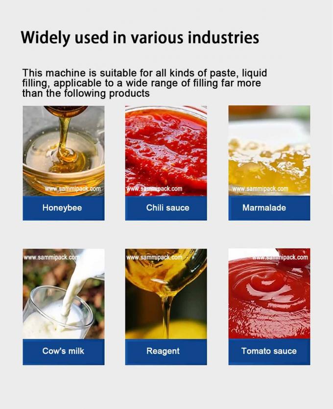 220V স্বয়ংক্রিয় তরল সস ফিলিং মেশিন ক্রিম পেস্ট উল্লম্ব প্যাকেজিং মেশিন অ্যান্টি-ড্রিপ অগ্রভাগ টাচ স্ক্রিন সহ 2