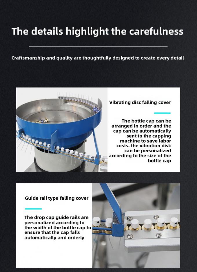 পারফিউম নোজেল বাঁধার এবং প্লাস্টিকের বোতল ক্যাপ প্রেস করার জন্য স্বয়ংক্রিয় উচ্চ গতির উৎপাদন লাইন 7